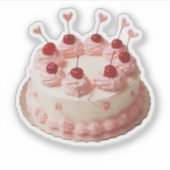 Vintag Christams Cherry Cake Aufkleber (Vorderseite)