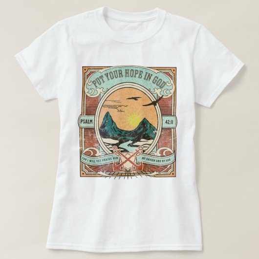 Vintag Christliche Hoffnung in den Bibelversen T-Shirt (Design vorne)