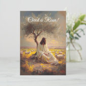 Vintag Christus ist Ostern Christlich Religiös Einladung (Stehend Vorderseite)