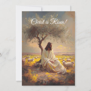 Vintag Christus ist Ostern Christlich Religiös Einladung