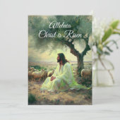 Vintag Christus ist Ostern Christlich Religiös Einladung (Stehend Vorderseite)