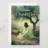 Vintag Christus ist Ostern Christlich Religiös Einladung (Vorne/Hinten)