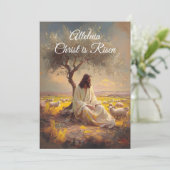 Vintag Christus ist Ostern Christlich Religiös Einladung (Stehend Vorderseite)