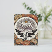 Vintag Chrysanthemen Postkarte (Stehend Vorderseite)