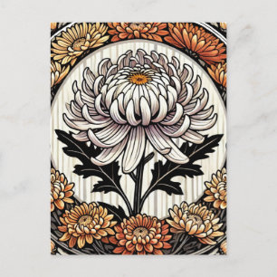 Vintag Chrysanthemen Postkarte