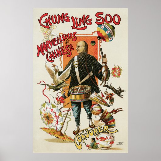 Vintag Chung Ling Soo Magician Poster (Vorne)