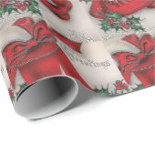 Vintag Church Bell Weihnachtsgrüße Geschenkpapier (Rolleneckpunkt)