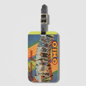 Vintag Cincinnati Greeting Gepäckanhänger (Vorderseite Vertikal)