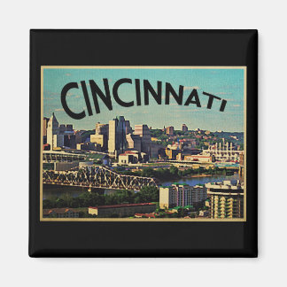 Vintag Cincinnati Skyline Magnet