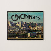 Vintag Cincinnati Skyline Puzzle (Horizontal)