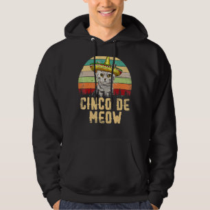 Vintag Cinco De Meow Mexico Mayo Cats Cinco De Ma Hoodie