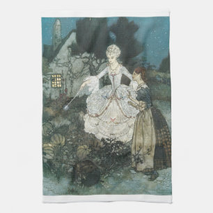 Vintag Cinderella Fairy Godmutter von Edmund Dulac Geschirrtuch