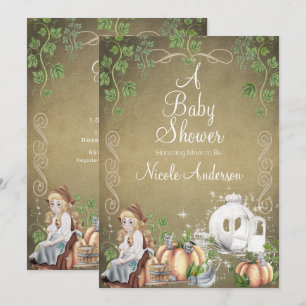 Vintag Cinderella Storybook Fairytale Kinderdusche Einladung
