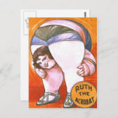 Vintag Circus Acrobat Postkarte (Vorne/Hinten)