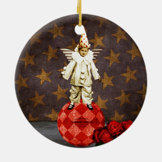Vintag Circus Angel Clown Keramikornament (Hinten)
