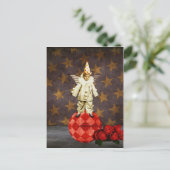 Vintag Circus Angel Clown Postkarte (Stehend Vorderseite)