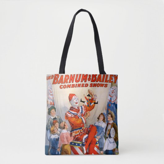 Vintag Circus Clown Show Tasche (Vorderseite)