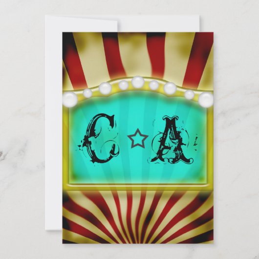 Vintag Circus Große Hochzeitseinladung Einladung (Vorderseite)