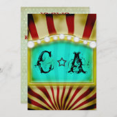 Vintag Circus Große Hochzeitseinladung Einladung (Vorne/Hinten)