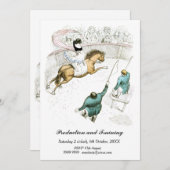 Vintag Circus Horst Ringmaster Französisch Illustr Einladung (Vorne/Hinten)