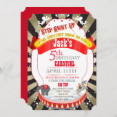 Vintag Circus Karneval Einladung zum Geburtstag (Vorne/Hinten)