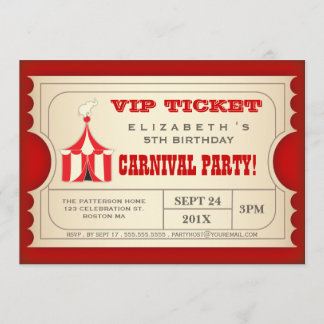 Vintag Circus Karneval Geburtstagsparty Einladung
