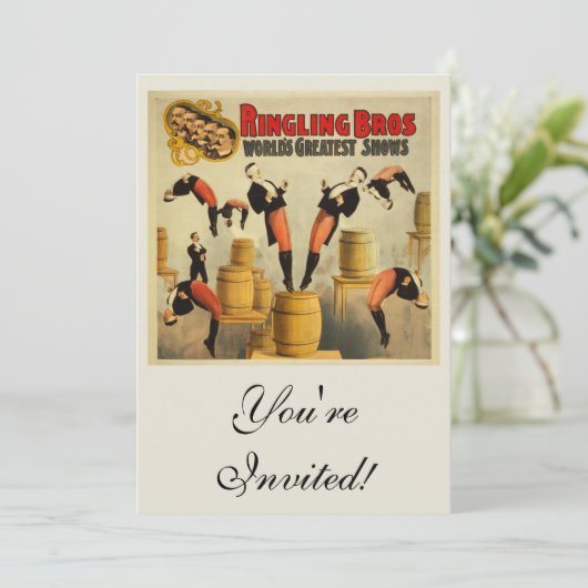 Vintag Circus Sideshow Poster Einladung (Stehend Vorderseite)