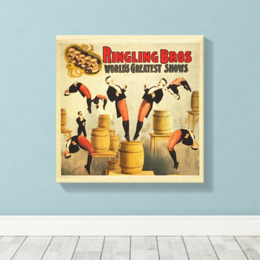 Vintag Circus Sideshow Poster Leinwanddruck (Insitu (Holzboden))