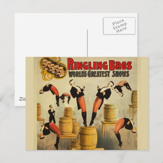 Vintag Circus Sideshow Poster Postkarte (Vorne/Hinten)