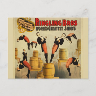 Vintag Circus Sideshow Poster Postkarte