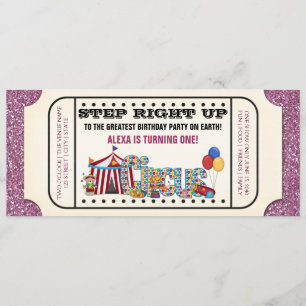 Vintag Circus Ticket Geburtstagsparty Einladung