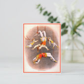 Vintag Circus Trapeze Performers Postkarte (Stehend Vorderseite)