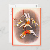 Vintag Circus Trapeze Performers Postkarte (Vorne/Hinten)
