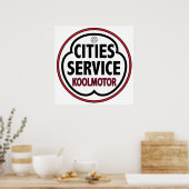 Vintag Cities Service Koolmotorschild Poster (Küche)