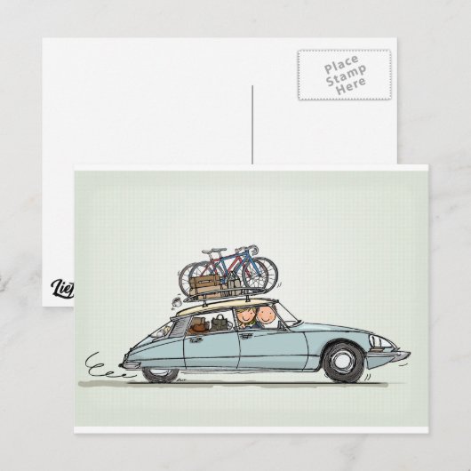 Vintag Citroën DS Postkarte (Vorne/Hinten)