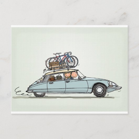 Vintag Citroën DS Postkarte (Vorderseite)