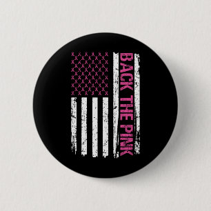 Vintag Ck The Pink American Flag Breast Cancer Aw Button