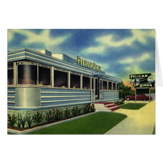 Vintag Classic 50er Retro Restaurant Pelican Diner (Vorderseite (Horizontal))