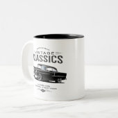 Vintag Classic Black Street Rod Zweifarbige Tasse (Vorderseite Links)