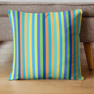 Vintag Classic Blue & Orange Regenbogenstreifen Kissen