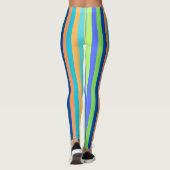 Vintag Classic Blue & Orange Regenbogenstreifen Leggings (Rückseite)