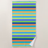 Vintag Classic Blue & Orange Regenbogenstreifen Strandtuch (Vorderseite)