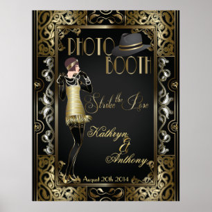 Vintag Classic Gatsby Style Foto Booth Poster