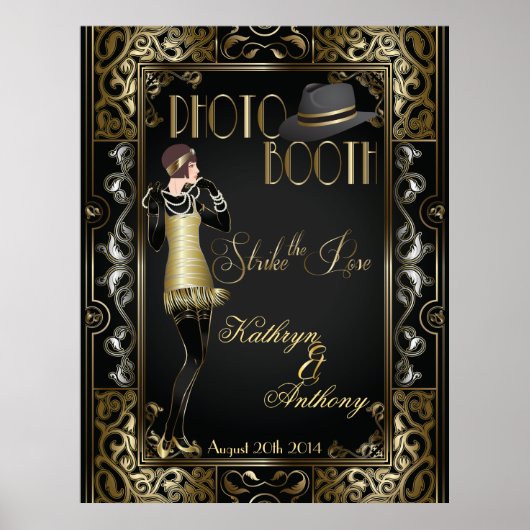 Vintag Classic Gatsby Style Foto Booth Poster (Vorne)
