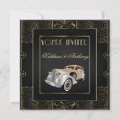 Vintag Classic Gatsby Style Hochzeitsempfang Einladung (Vorderseite)