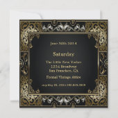 Vintag Classic Gatsby Style Hochzeitsempfang Einladung (Rückseite)