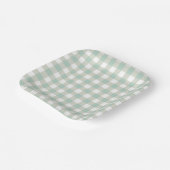 Vintag Classic Gingham Karo Grayish Blue Pappteller (Gewinkelt)