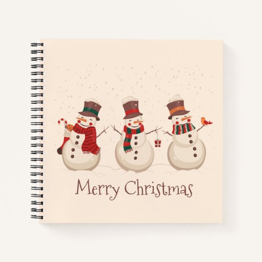 Vintag Classic Snowmen Weihnachtsbuch Notizbuch (Vorderseite)