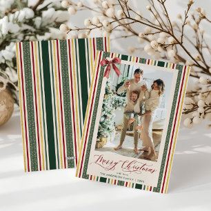 Vintag Classic Stripes Bow Frohe Weihnachten Foto