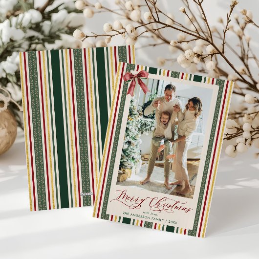 Vintag Classic Stripes Bow Frohe Weihnachten Foto